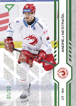 Andrej Nestrasil Trinec Tipsport ELH 2024/25 SportZoo 2. serie Green Glitter /30 #258